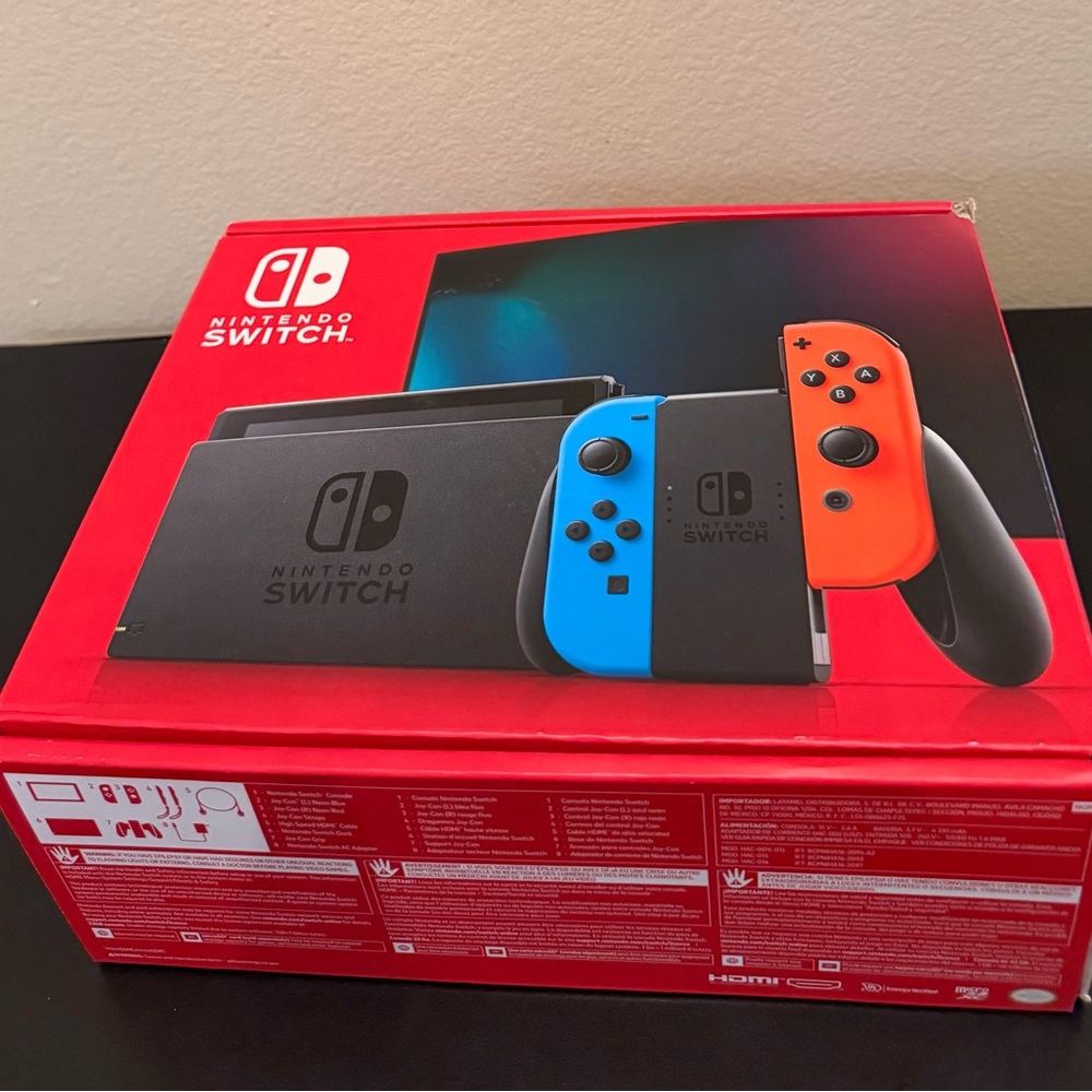 Nintendo Switch Console - Bright Blue and Orange